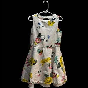 Crazy 8 Floral Kids Dress - White with Yellow and Pink